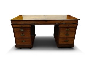Mahogany Campaign Naval Pedestal Desk (1).jpg